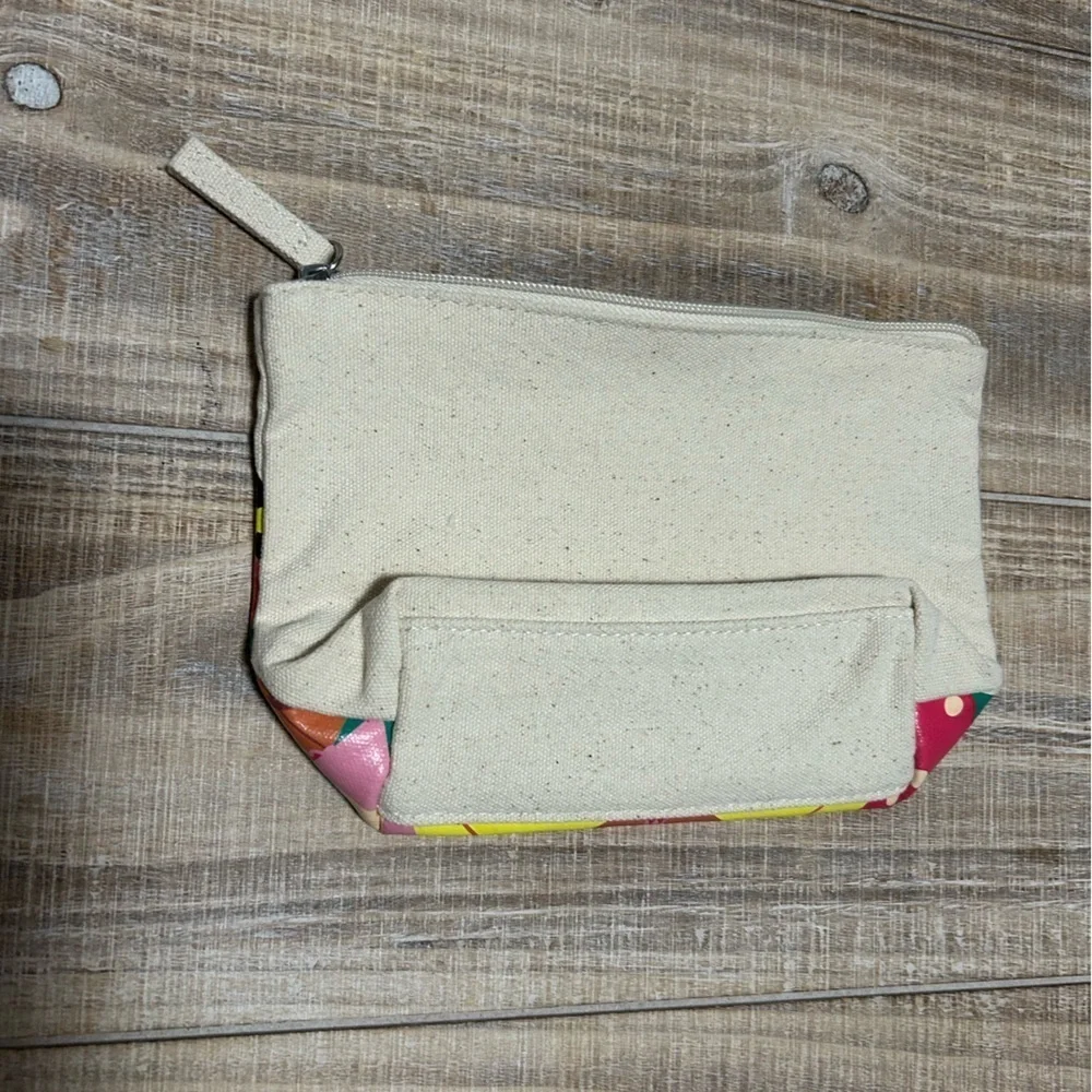 iT Cosmetics x Ana Jaks Canvas Cosmetic Travel Zipper Case/ makeup bag. NWOT